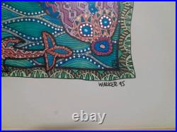 Lot Of 5 VTG Aboriginal Acrylic Marker Dot Paintings Signed Walker'95 E6