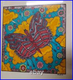 Lot Of 5 VTG Aboriginal Acrylic Marker Dot Paintings Signed Walker'95 E6