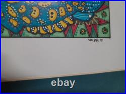Lot Of 5 VTG Aboriginal Acrylic Marker Dot Paintings Signed Walker'95 E6