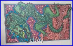 Lot Of 5 VTG Aboriginal Acrylic Marker Dot Paintings Signed Walker'95 E6