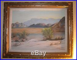 Lovely Vintage California Plein Air Impressionism Desert Landscape Oil Painting