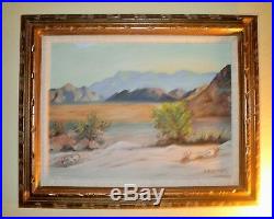 Lovely Vintage California Plein Air Impressionism Desert Landscape Oil Painting