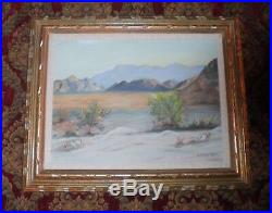 Lovely Vintage California Plein Air Impressionism Desert Landscape Oil Painting