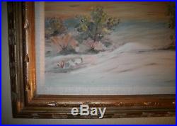 Lovely Vintage California Plein Air Impressionism Desert Landscape Oil Painting