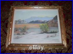 Lovely Vintage California Plein Air Impressionism Desert Landscape Oil Painting