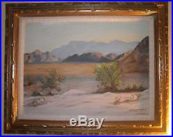 Lovely Vintage California Plein Air Impressionism Desert Landscape Oil Painting