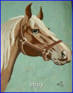 Lovely Vintage Original Signed Horse Painting Estate Find 1953