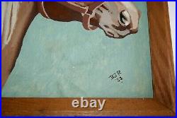 Lovely Vintage Original Signed Horse Painting Estate Find 1953