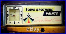 Lowe Brothers Paints Vintage Countryman Co. Lighted Advertising Sign & Clock