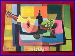 MARCEL MOULY painting oil on canvas signed stamped vintage