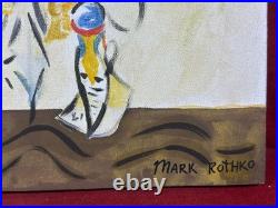 MARK ROTHKO oil painting on canvas, vtg stamped signed