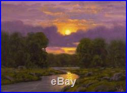 MAX COLE Oil Painting Original signed Landscape Antique Vintage American art 430