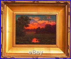 MAX COLE Oil Painting Original signed Landscape Antique Vintage Framed art 5300