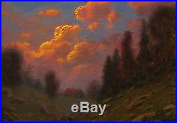 MAX COLE original oil painting landscape signed art vintage antique style hudson