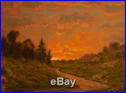 MAX COLE original oil painting landscape signed vintage antique dutch style art