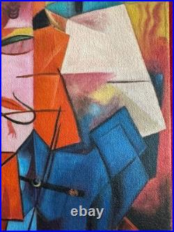 MAX ERNST oil painting on canvas, vtg stamped signed