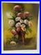 MCM Painting Large Atomic Floral Impasto VTG 60'S signed Roget 30x40 Masonite