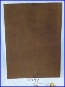 MCM Painting Large Atomic Floral Impasto VTG 60'S signed Roget 30x40 Masonite