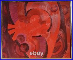 MID Century Modern Painting Abstract Expressionism Signed L. Brennan Vtg 1960's
