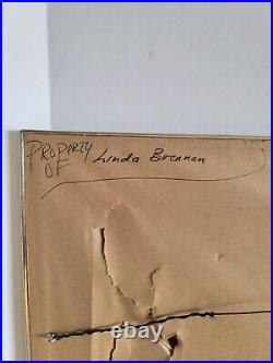 MID Century Modern Painting Abstract Expressionism Signed L. Brennan Vtg 1960's