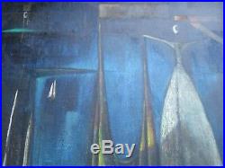 MID Century Painting Abstract Cubist Cubism Surrealism American 1950's Vintage
