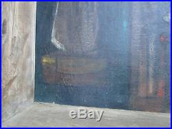 MID Century Painting Abstract Cubist Cubism Surrealism American 1950's Vintage