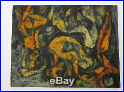 MID Century Painting Abstract Expressionism Large Non Objective Unsigned Vintage