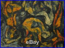 MID Century Painting Abstract Expressionism Large Non Objective Unsigned Vintage