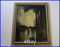 MID Century Painting Large Abstract Expressionism Vintage Non Objective 1960