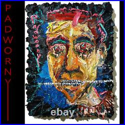 MODERN IMPRESSIONISM ART SIGNED GRAFiTTi OIL PAINTING ABSTRACT PORTRAIT VINTAGE