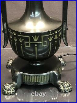 MOE BRIDGES ORIGINAL VINTAGE REVERSE PAINTED LAMP MODEL 195 c. 1920s SIGNED