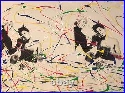 MR CLEVER ART POP ART STREET FIGHT VINTAGE ABSTRACT PAINTING contemporary deco