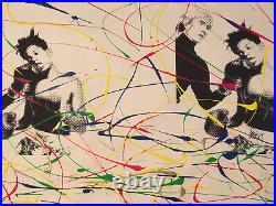 MR CLEVER ART POP ART STREET FIGHT VINTAGE ABSTRACT PAINTING contemporary deco