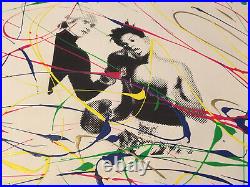 MR CLEVER ART POP ART STREET FIGHT VINTAGE ABSTRACT PAINTING contemporary deco