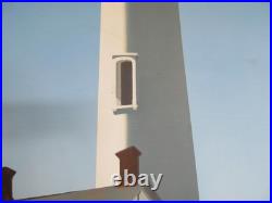 MURAL SIZE AUTHENTIC VINTAGE OIL PAINTING fine art LIGHT HOUSE 58 X 44 AIRBRUSH