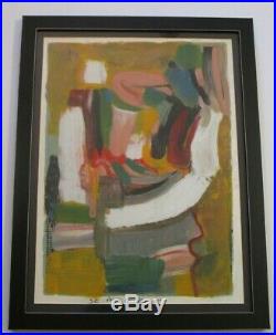 MYSTERY ARTIST SIGNED ABSTRACT EXPRESSIONIST PAINTING MODERNISM vintage 1980's