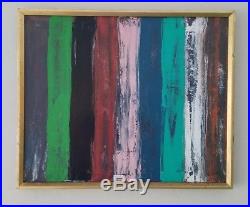 M. Chavez Vintage Mid Century Modernist Abstract Expressionism Painting Signed