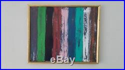 M. Chavez Vintage Mid Century Modernist Abstract Expressionism Painting Signed