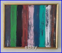 M. Chavez Vintage Mid Century Modernist Abstract Expressionism Painting Signed