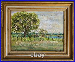 M Silén Venezuela El Milagro Oil On Canvas Painting, Signed, Framed, Vintage