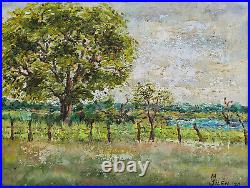 M Silén Venezuela El Milagro Oil On Canvas Painting, Signed, Framed, Vintage