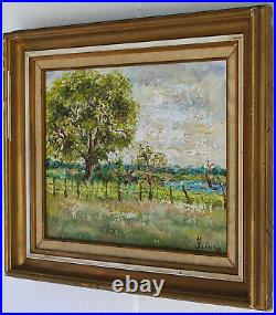 M Silén Venezuela El Milagro Oil On Canvas Painting, Signed, Framed, Vintage