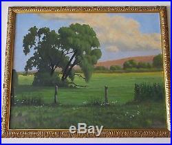 Mackay Signed Painting Vintage California Plein Air Landscape Fields Of Green