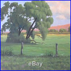 Mackay Signed Painting Vintage California Plein Air Landscape Fields Of Green