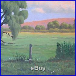 Mackay Signed Painting Vintage California Plein Air Landscape Fields Of Green