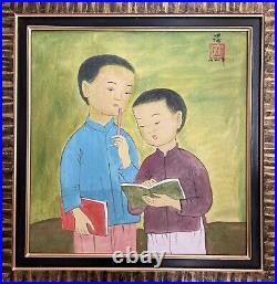 Mai Trung Thu, Oil on canvas and signed Art, Vintage, Painting