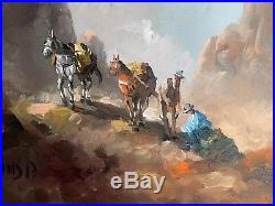 Manuel Munoz Merida Original Western Vintage Painting Signed
