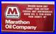 Marathon Oil Company Vintage Painted Metal Oil Industry Sign Oregon Basin