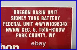 Marathon Oil Company Vintage Painted Metal Oil Industry Sign Oregon Basin