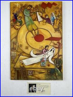 Marc Chagall (Handmade) Oil Painting on canvas signed and stamped VTG ART